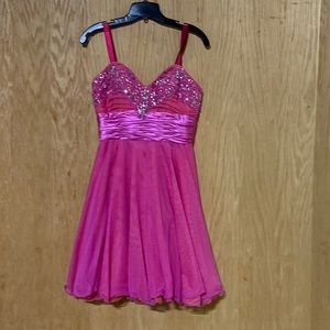 Pink fun midi cocktail dress